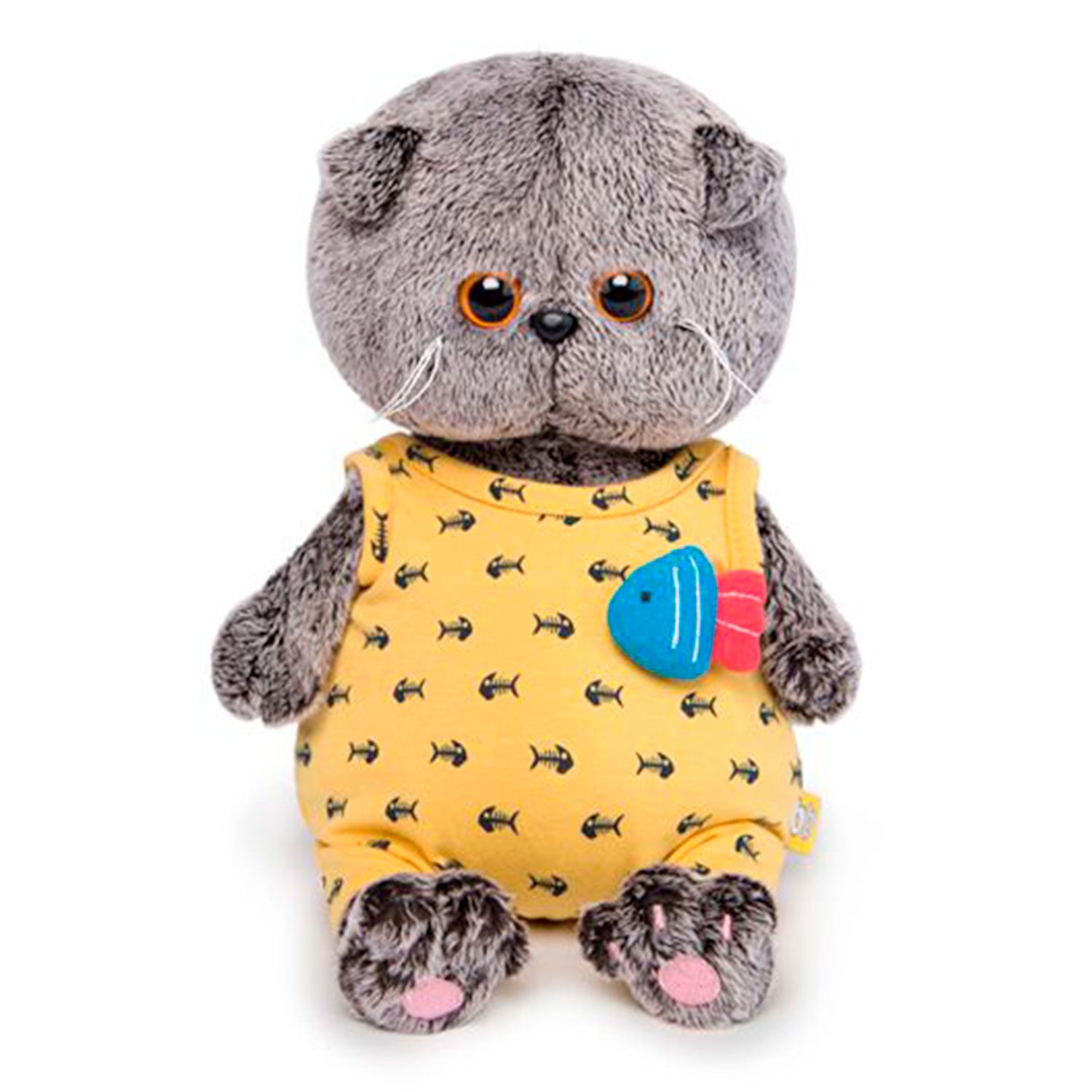 Игрушка кот басик. Игрушка Budi basa кот Басик. BB-031 Басик Baby в желтом комбинезоне с рыбкой. Мягкая игрушка BUDIBASA 