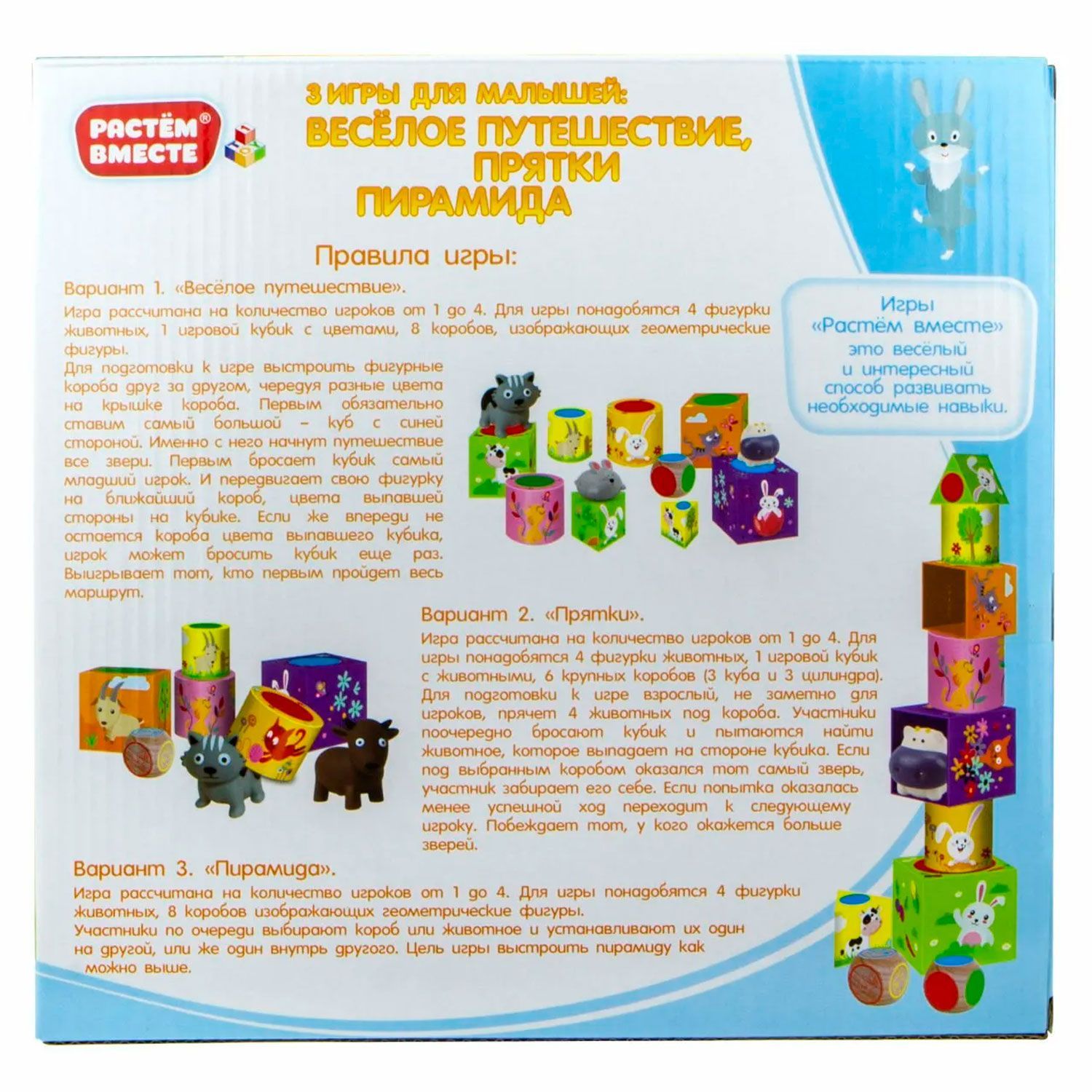 Купить Т16221 1toy Растем вместе 3 игры для малышей: 