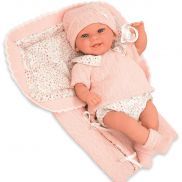Т24471 Arias ELEGANCE винил. кукла 35 см., в одежде, с соской и розовым одеялом,кор.