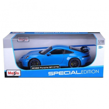 31458 Машинка die-cast 2022 Porsche 911 GT3, 1:18, синяя