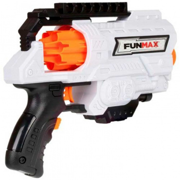 Т24241 1toy Funmax "A51" бластер электрич., барабан на 6 выстрелов, в компл. 16 EVA снарядов, белый