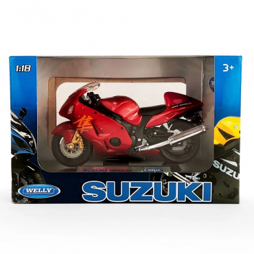 12828P Игрушка модель мотоцикла  1:18 Suzuki Hayabusa, красный