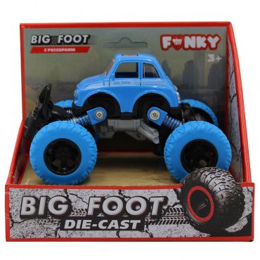 FT61072 Машинка die-cast, инерционный механизм, рессоры, синяя, 1:46 Funky toys