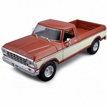 31462 Машинка die-cast 1979 Ford F150 Pick-up, 1:18,  коричневая, открывающиеся двери