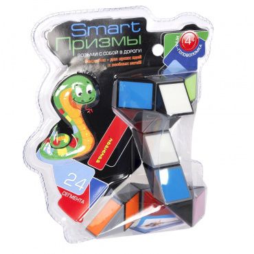 ВВ5281 Игра-головоломка Smart Призмы, 24 сегмента, Bondibon, PVС 15,5х18,5х9, пёстрая змейка