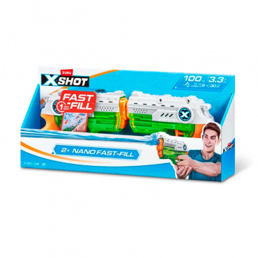 56334 Игрушка водный бластер ZURU X-Shot Water NANO FAST-FILL 2 шт