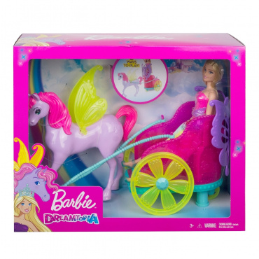 GJK53 Игровой набор Barbie "Сказочный экипаж с единорогом"