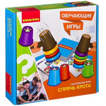 ВВ2420 Обучающие игры Bondibon Настольная игра «Спрячь крота», Box 25х7x25 см