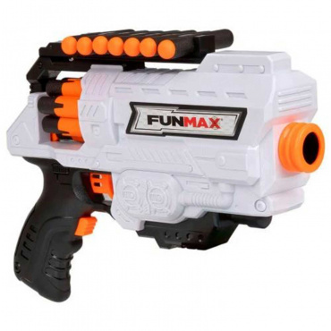 Т24241 1toy Funmax "A51" бластер электрич., барабан на 6 выстрелов, в компл. 16 EVA снарядов, белый