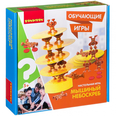 ВВ2422-1 Обучающие игры Bondibon Настольная игра «Мышиный небоскреб», Box 25x7x25 см