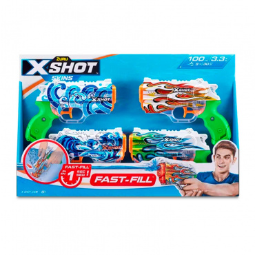 11857 Игрушка водный бластер ZURU X-Shot Water 4 шт. «Фаст Филл Нано Скин»