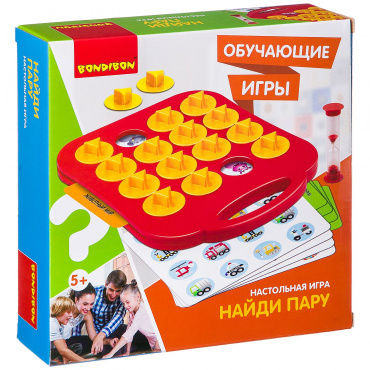 ВВ2411 Обучающие игры Bondibon Настольная игра «Найди пару», Box 21x5.6x21 см