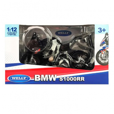 62207G Игрушка Мотоцикл 1:12 BMW S1000 RR, черный