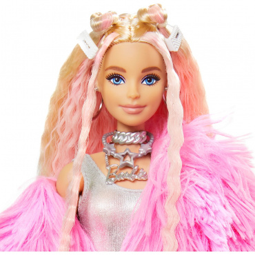 GRN28 Кукла Barbie в розовой куртке, серия Экстра. 29 см