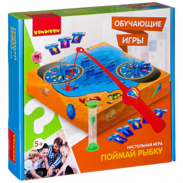 ВВ2414 Обучающая настольная игра Bondibon «Поймай рыбку», Box 29х6,5x28 см