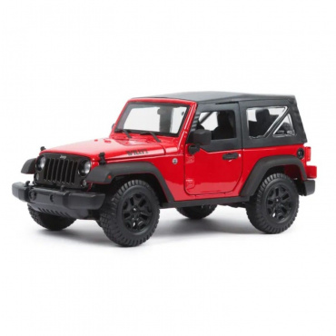 31676 Машинка die-cast 2014 Jeep Wrangler, 1:18,  жёлтая, открывающиеся двери