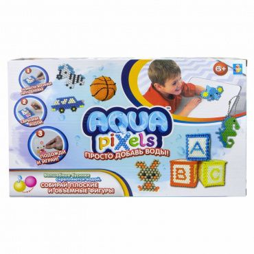 Т12337 1toy Набор для творчества Aqua pixels, 600 дет, "Веселые животные" 33*5*20 см