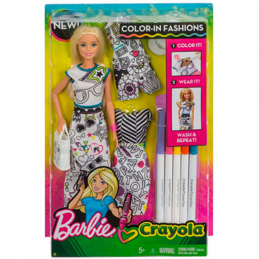 FPH89/FPH90 Игровой набор Barbie Crayola "Одежда-раскраска"