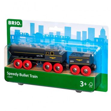 33697 BRIO Игрушка Скорый поезд, 2 элемента, 19х3,4х5см