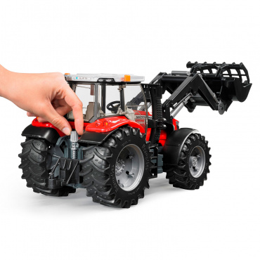 03047 Игрушка из пластмассы Трактор Massey Ferguson 7600 с погрузчиком