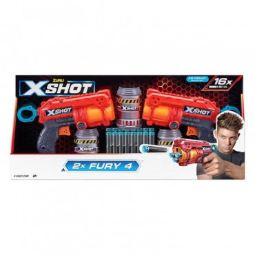 36329 Игровой набор ZURU X-Shot EXCEL Фьюри ДУО (2 бластера, 3 мишени, 16 снарядов)