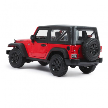 31676 Машинка die-cast 2014 Jeep Wrangler, 1:18,  жёлтая, открывающиеся двери