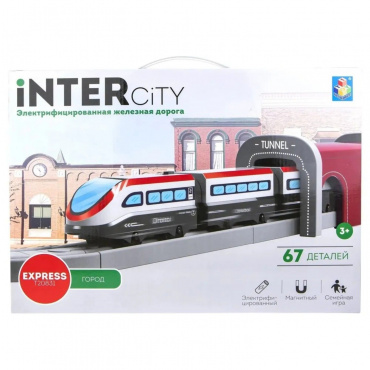 Т20831 1TOY InterCity Express наб. жел.дорога "Город" скорый эл.поезд 3 ваг, туннель, мост, человече