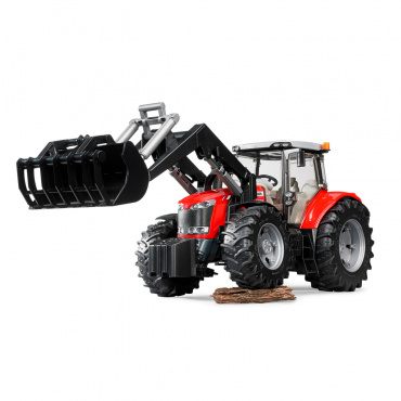 03047 Игрушка из пластмассы Трактор Massey Ferguson 7600 с погрузчиком