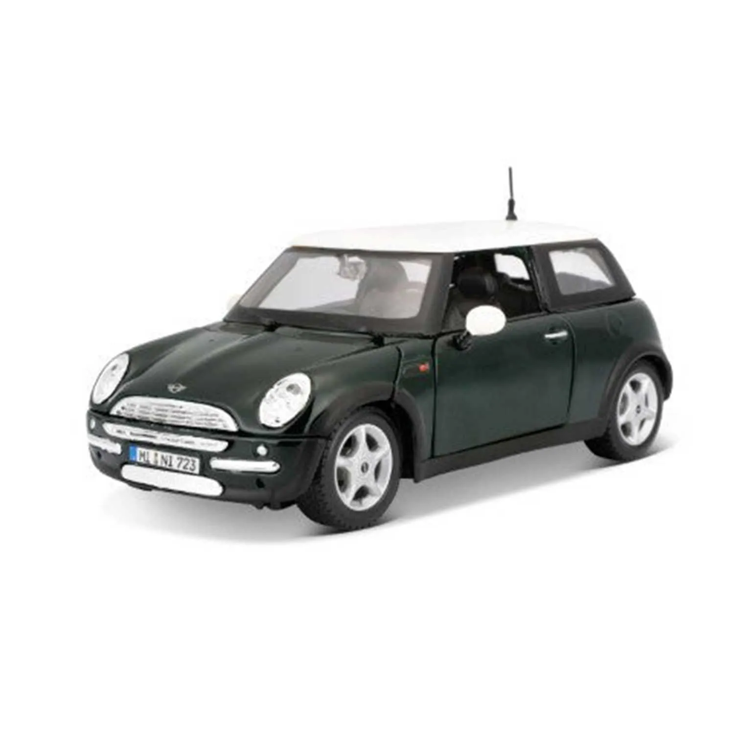 31219 Машинка die-cast MINI COOPER, 1:24, чёрная с белой крышей,  открывающиеся двери