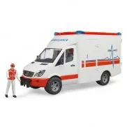 02536 Игрушка из пластмассы MB Sprinter скорая помощь с фигуркой водителя