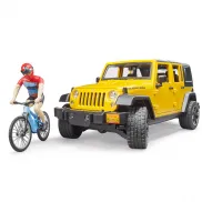 02543 Игрушка из пластмассы Внедорожник Wrangler Rubicon Unlimited c велосипедистом и фигуркой