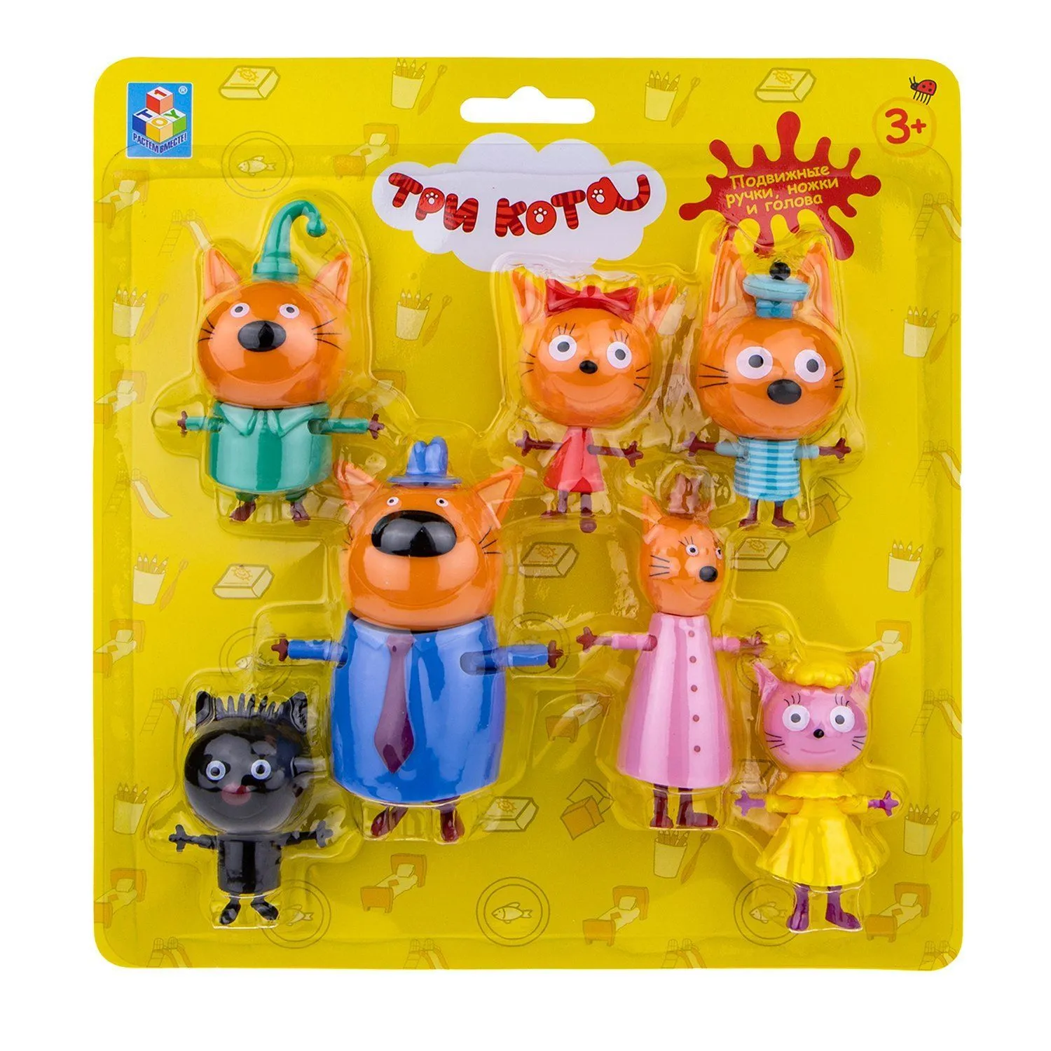 Купить Т17187 1toy Три кота Игровой набор 7 героев Коржик+Карамелька+Компот+ Папа+Мама+Сажик+Лапочка,кор., в Минске, цена