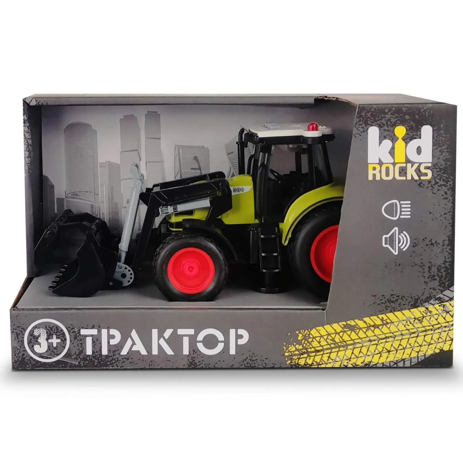 Купить в Минске, Беларуси, детские yk-2113 игрушка-трактор kid rocks,  масштаб 1:16, со звуком и светом, инерц. механизм, цена